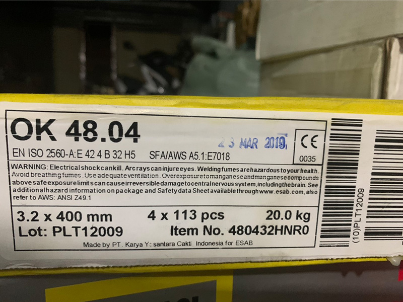 Que Hàn điện E7018 OK 48.04 hàng ESAB